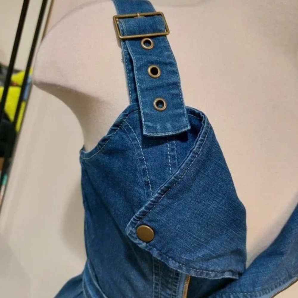 π₯HOT ITEMπ₯ Dolls Kill Belted Denim Moto Dress Dolls Kill - Picture 7 of 11